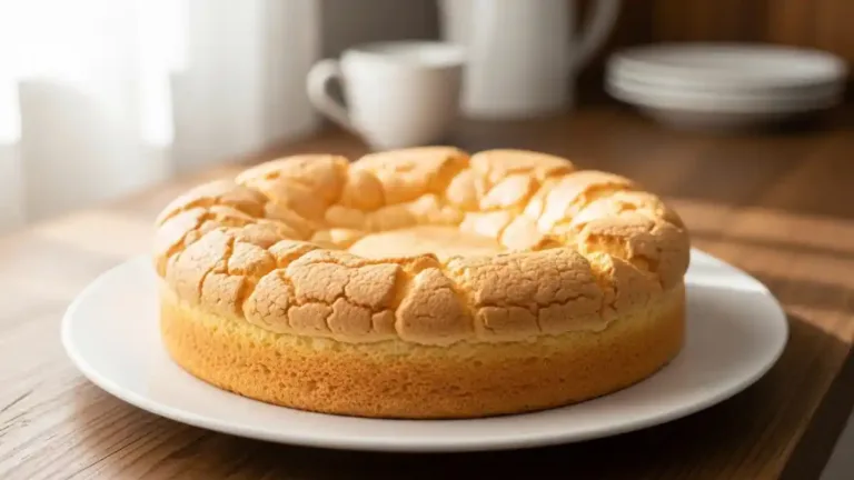 Gâteau Nuage 3 Ingrédients montrant une mie légère et aérienne.