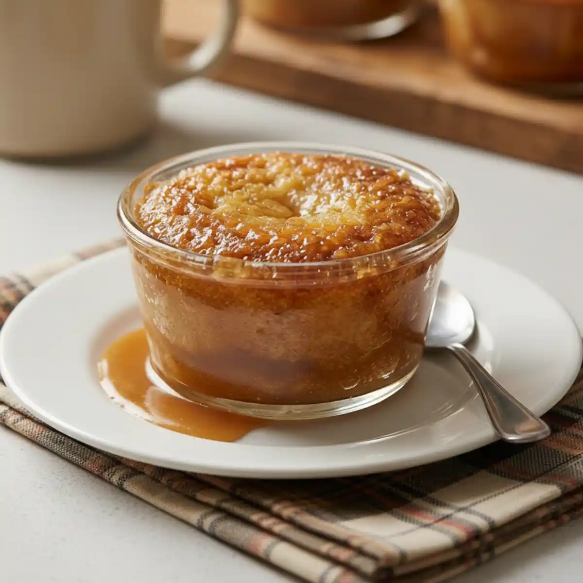 Version premium du pouding chômeur cœur coulant avec insert de fromage frais, fleur de sel et zeste de citron — twist gastronomique de la recette québécoise