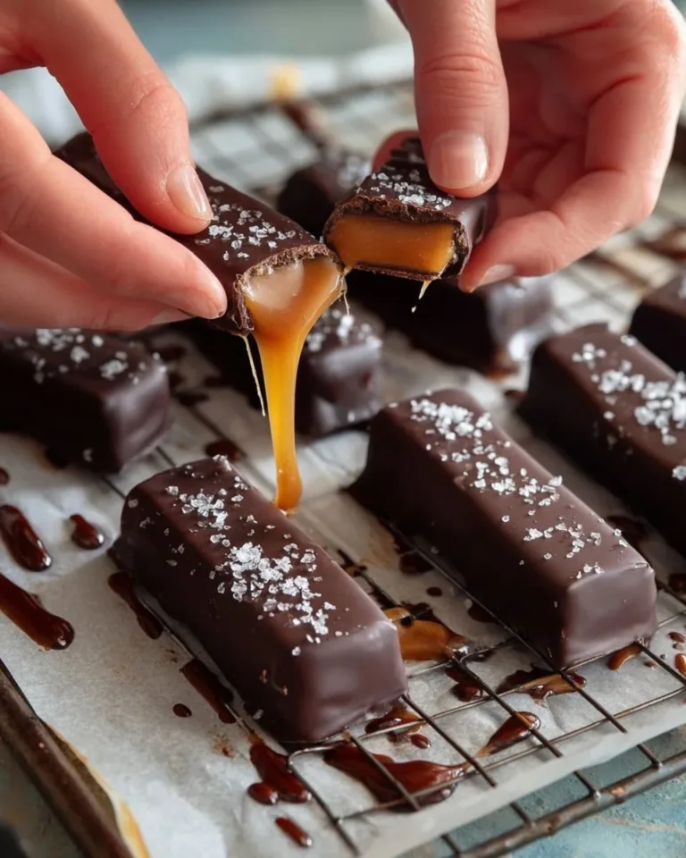 Bâtonnets de Twix maison garnis de caramel et chocolat