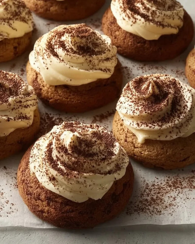 Biscuits tiramisu garnis de crème et café, un dessert italien savoureux.