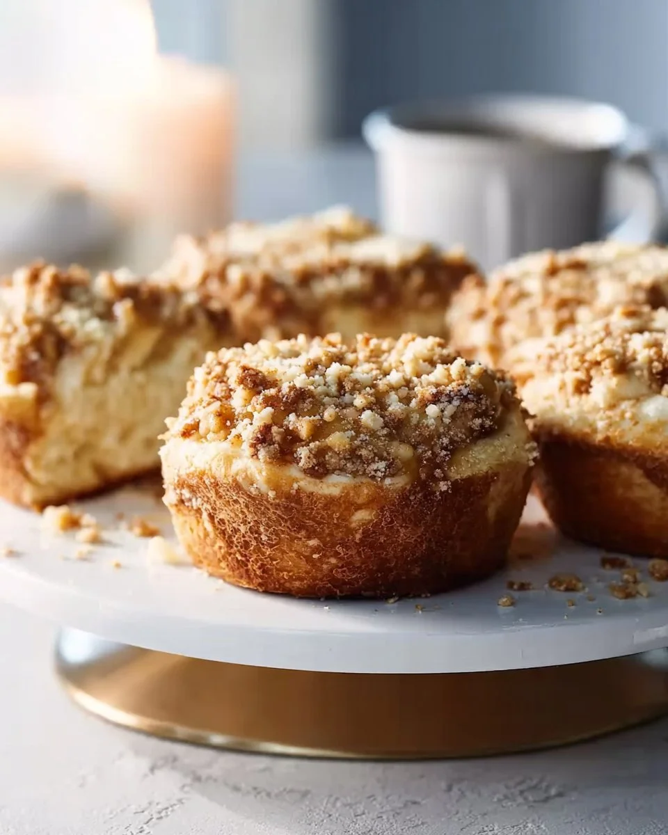 Buns aux pommes, cheesecake et streusel