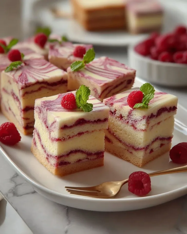 Cheesecake aux framboises sans cuisson sur une assiette avec des framboises fraîches.
