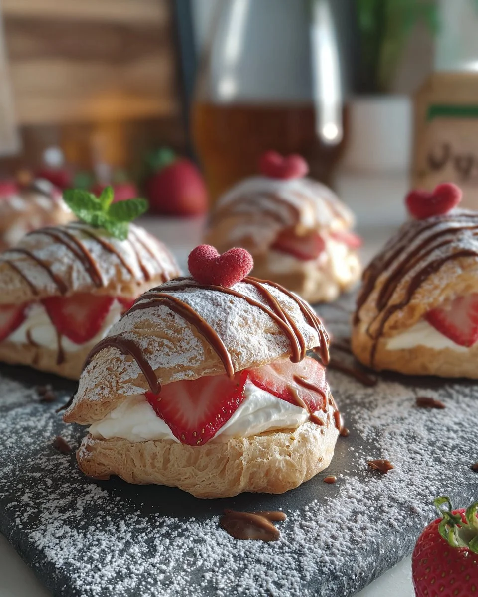 Choux à la crème fraise
