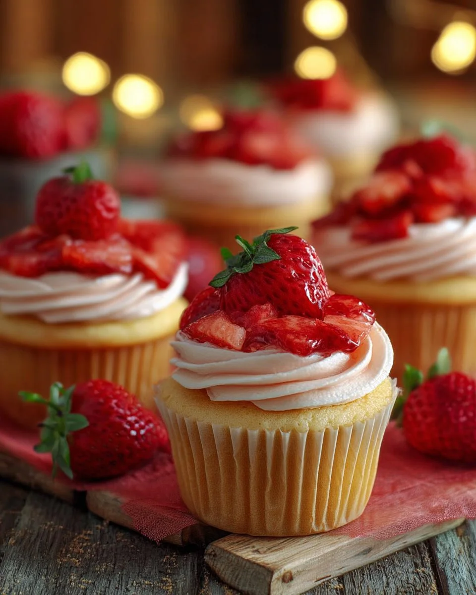 Cupcakes aux fraises