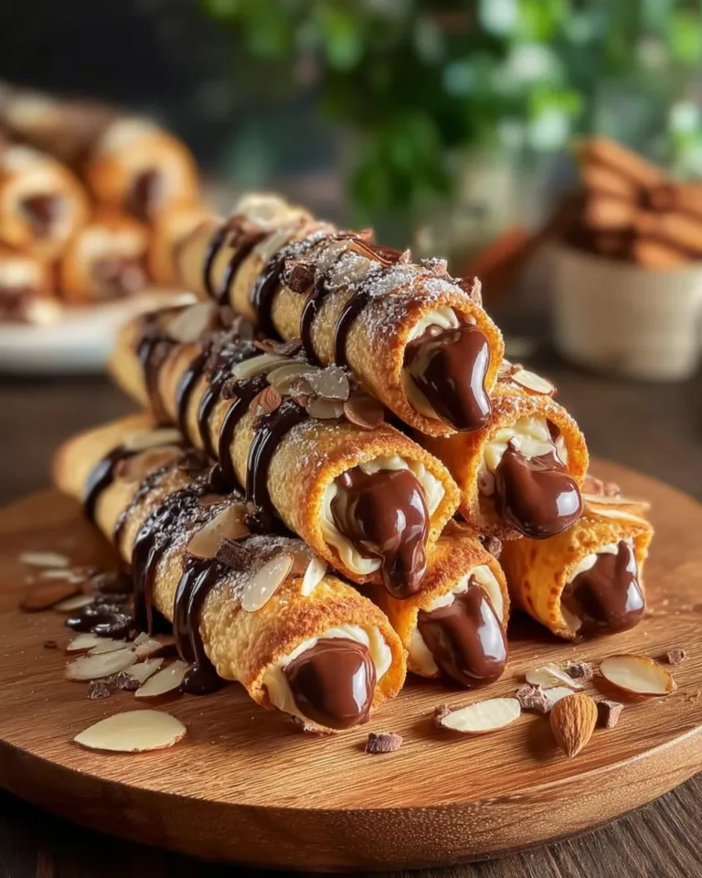 Roulés Croquants au Chocolat prêts à être dégustés