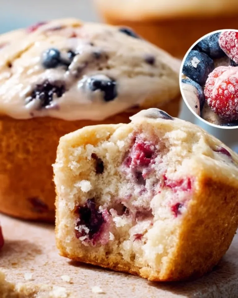 Muffins aux baies mélangées fraîchement cuits style boulangerie