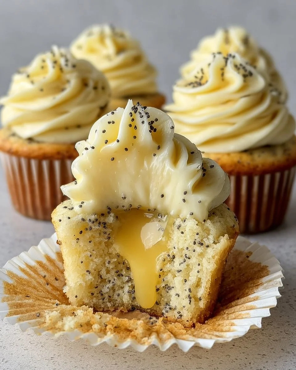 Muffins aux graines de pavot avec garniture de lemon curd