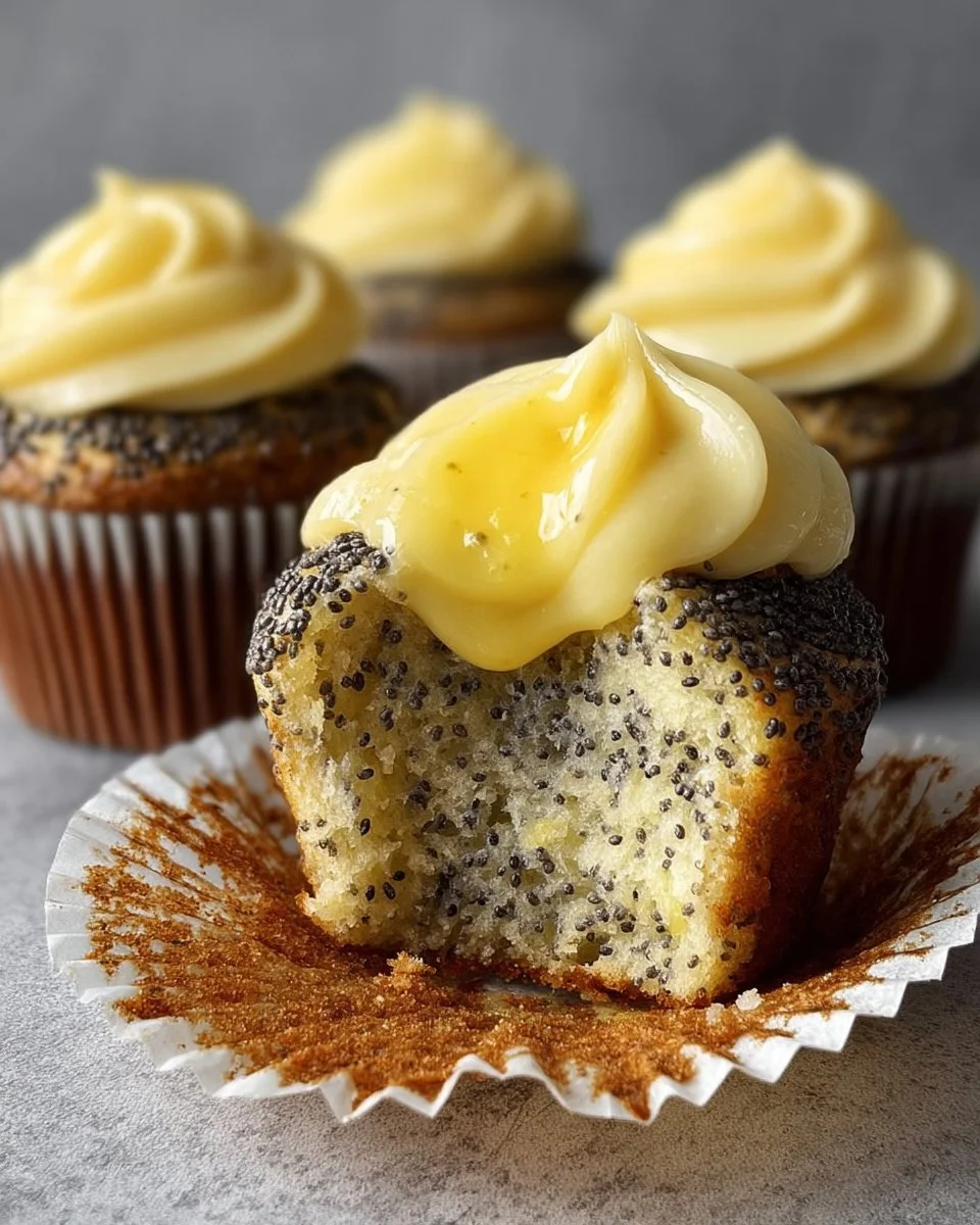 Muffins aux graines de pavot avec garniture de lemon curd