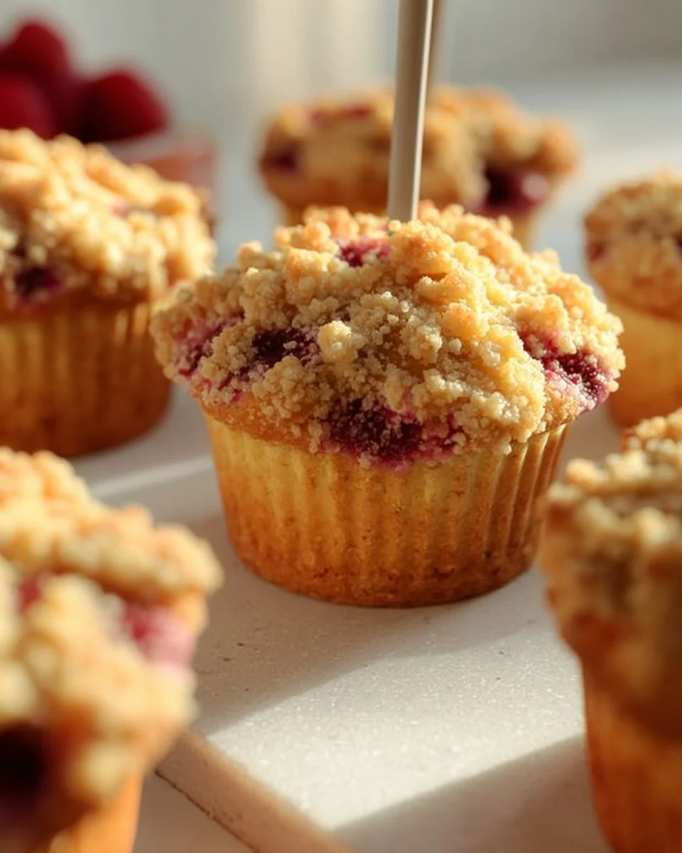Muffins crumble aux framboises