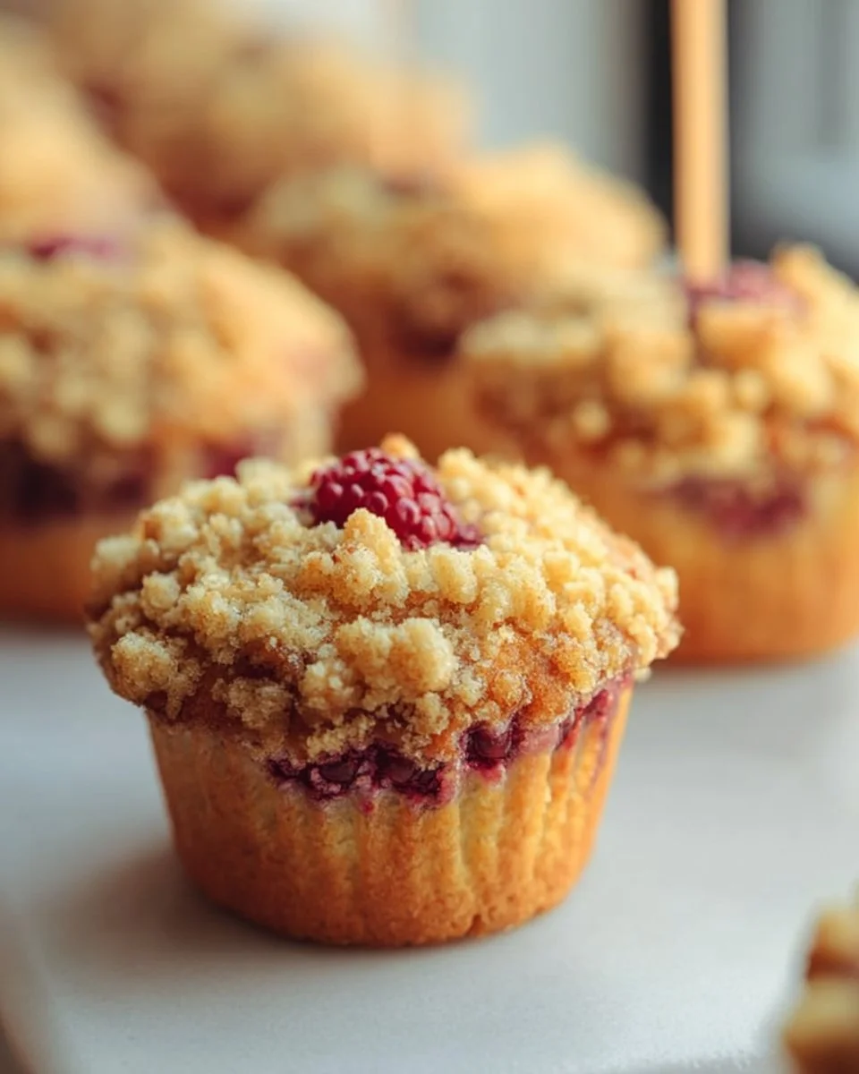 Muffins crumble aux framboises