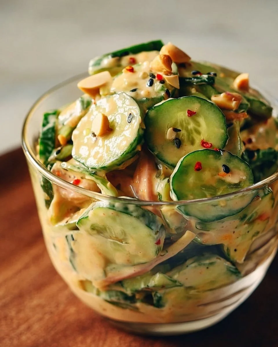 Salade de concombre asiatique crémeuse
