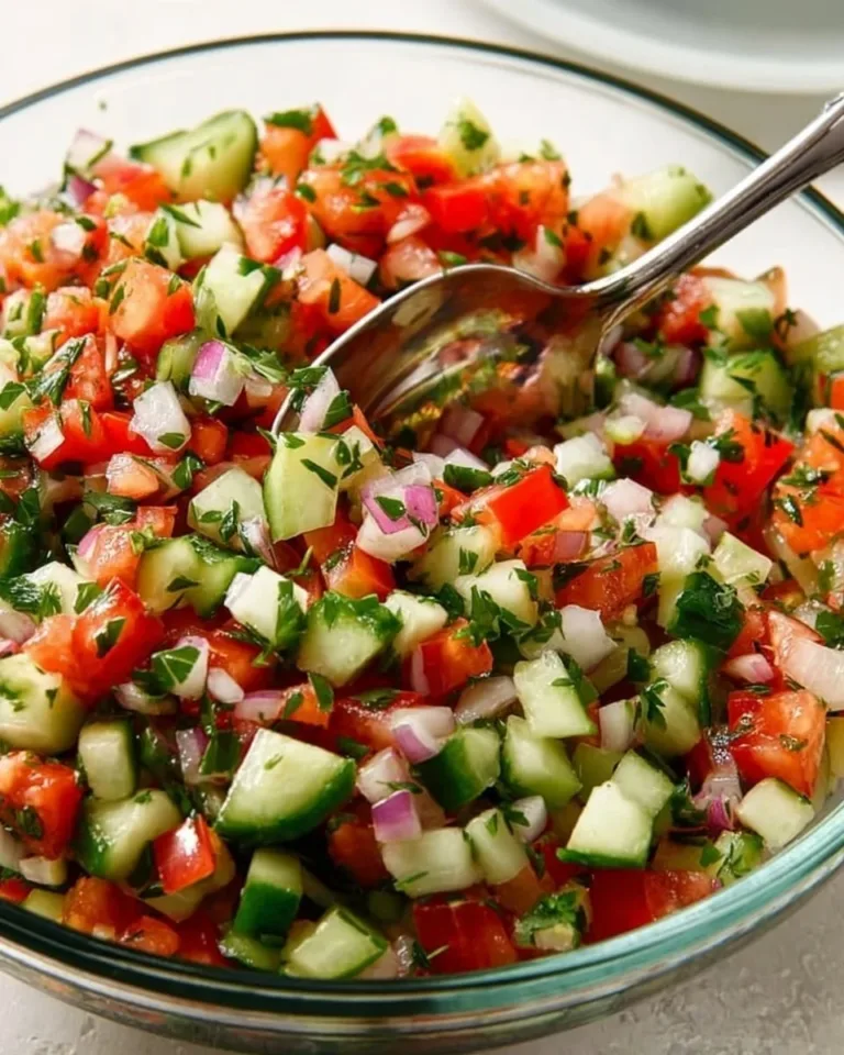 Salade Shirazi avec tomates, concombre et oignons frais