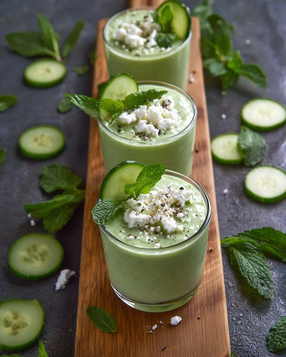 Soupe de Concombre Menthe et Fêta