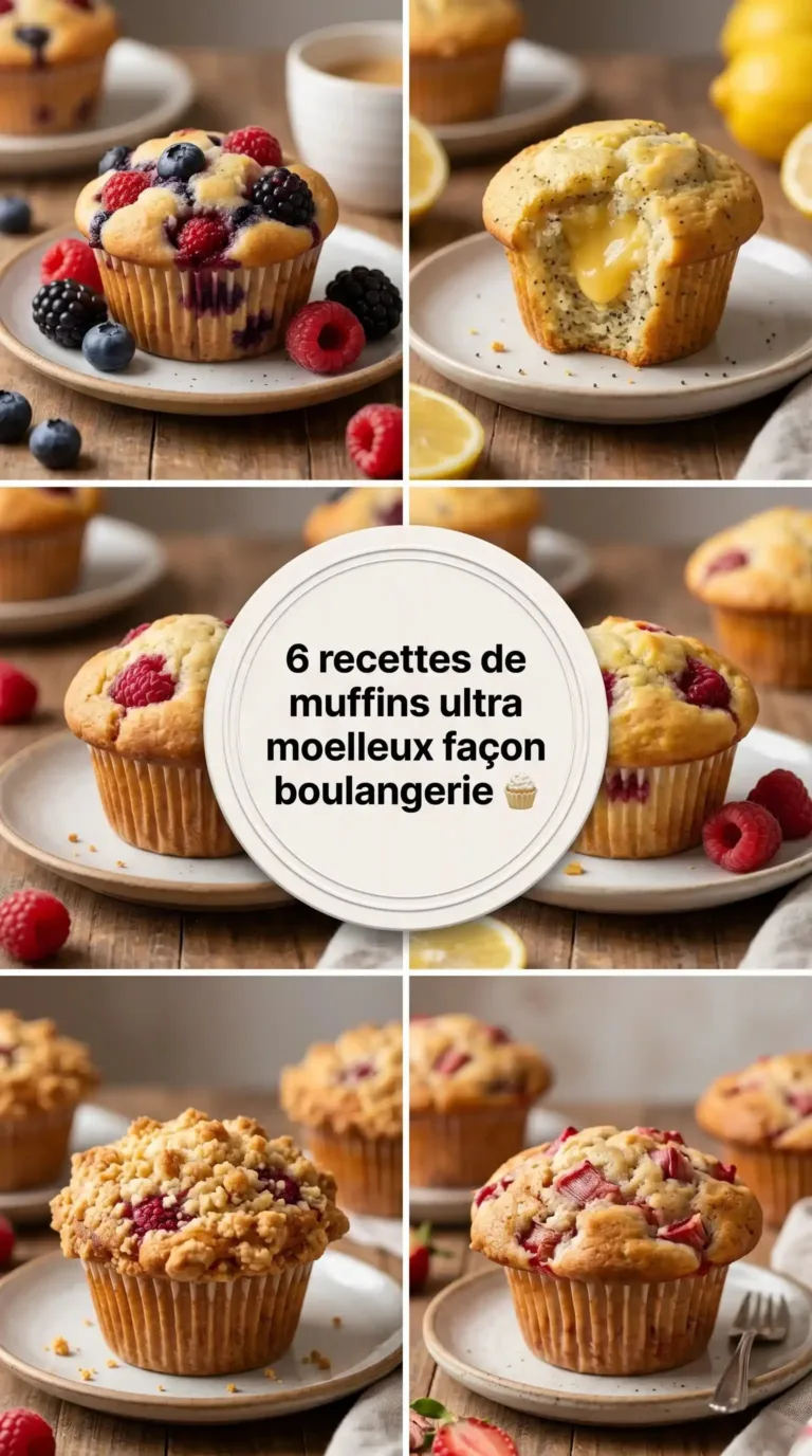 Delicious ultra-moist muffins maison displayed on a rustic wooden table