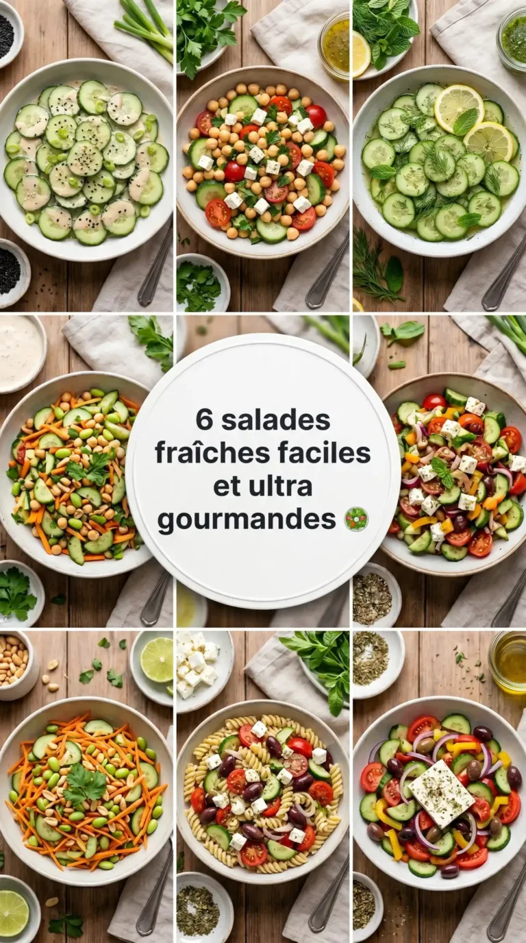 A colorful array of salades fraîches showcasing fresh ingredients and vibrant flavors.