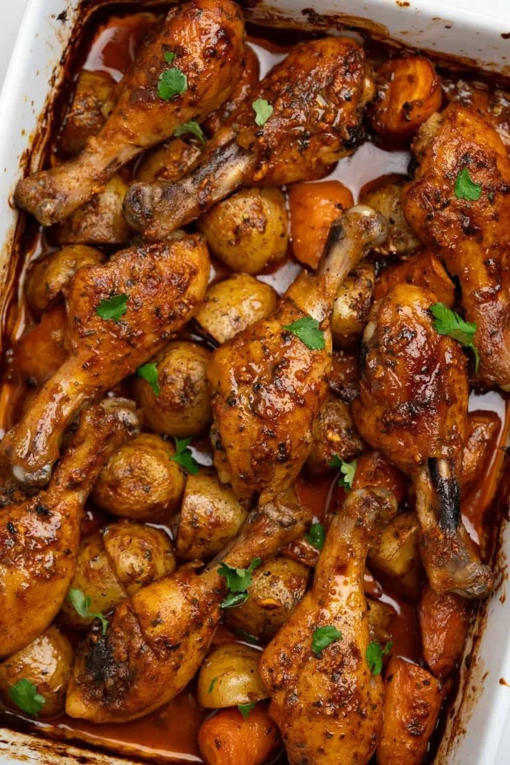 Recette de Poulet Harissa Cuit au Four avec des épices et légumes grillés
