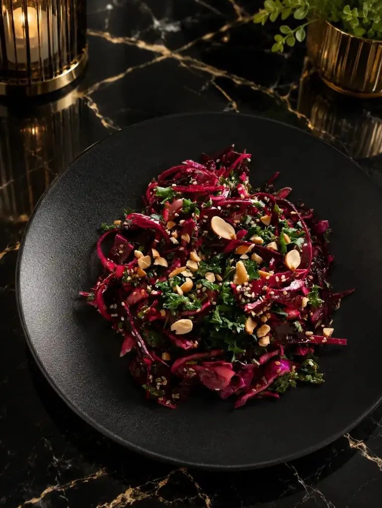 Salade de chou rouge à l'asiatique, saine et savoureuse