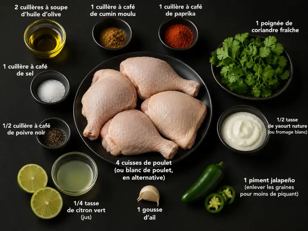 ingrédients poulet grillé péruvien